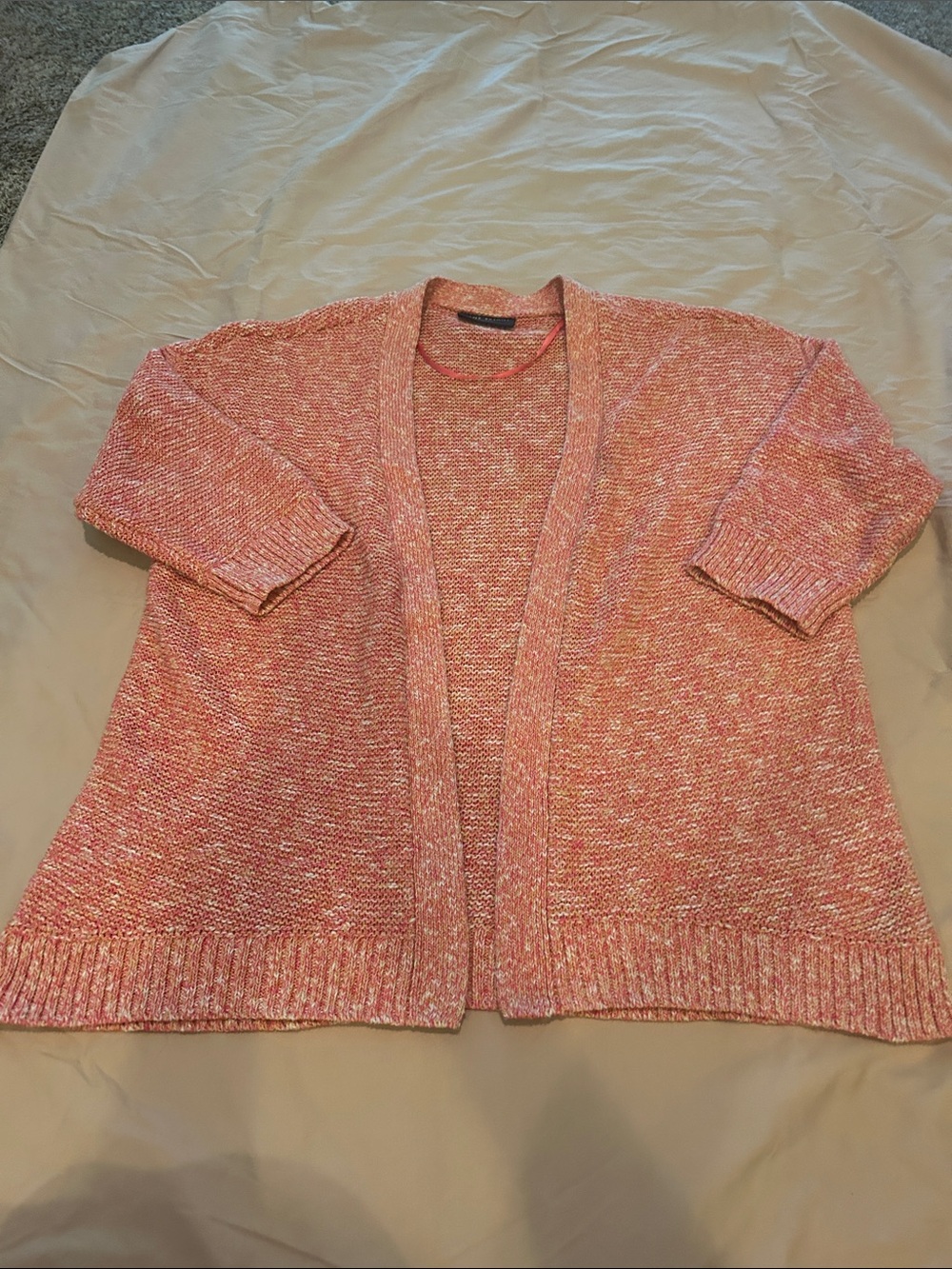 Women’s Open-Front Pink Marled Cardigan Sweater size 18/20